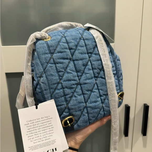 NWT Coach tabby backpack denim - Picture 4 of 11